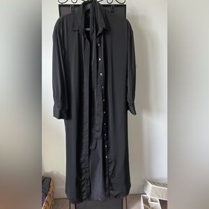Banana Republic Long  Black Button Up Shirt Dress
